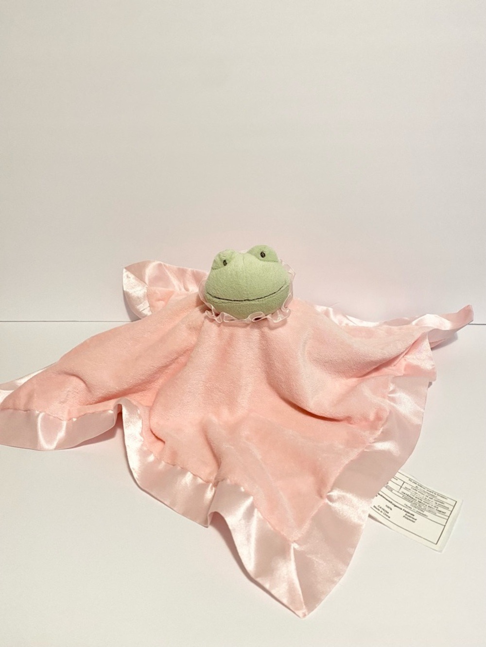 Hallmark Frog Lila Princess Lovey Green Pink Baby Plush Security Blanket Satin